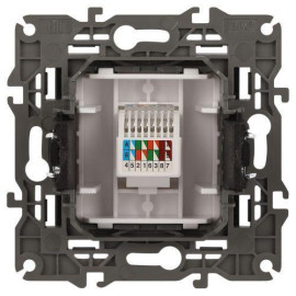 Розетка компьютерная 1-м Elegance 14-3107-05 RJ45 IP20 механизм антрацит Эра Б0034306