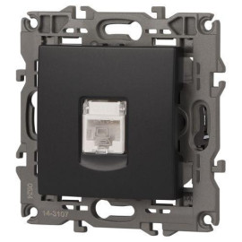 Розетка компьютерная 1-м Elegance 14-3107-05 RJ45 IP20 механизм антрацит Эра Б0034306