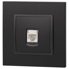 Розетка компьютерная 1-м Elegance 14-3107-05 RJ45 IP20 механизм антрацит Эра Б0034306