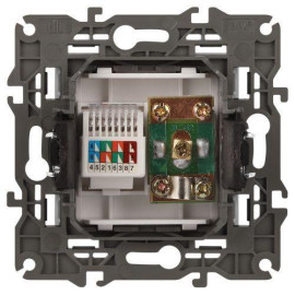 Розетка компьютерная + телевизионная 2-м Elegance 14-3110-01 RJ45 + TV IP20 механизм бел. Эра Б0034314