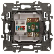 Розетка компьютерная + телевизионная 2-м Elegance 14-3110-05 RJ45 + TV IP20 механизм антрацит Эра Б0034318