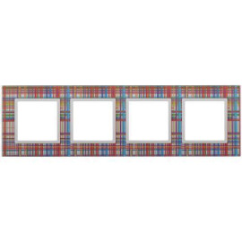 Рамка 4-м 14-5104-00 стекло Elegance прозрачный+бел. ЭРА Б0034523