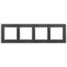 Рамка 4-м 14-5104-00 стекло Elegance прозрачный+бел. ЭРА Б0034523