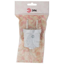 Вилка без заземл. прямая 10А бел. Vx1-W ЭРА Б0039671