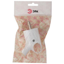 Вилка с заземл. угловая с кольцом 16А бел. Vx4-W ЭРА Б0039676