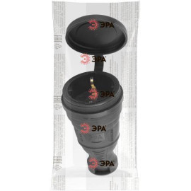 Разъем каучуковый с заземл. прям. 16А IP44 черн. Эра Б0044541