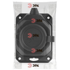 Колодка удлинителя 1-м с заземл. 16А IP44 K-1e-B-IP44 каучук черн. Эра Б0044543