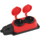 Колодка удлинителя 2-м с заземл. 16А IP44 K-2e-RED-IP44 каучук красн. Эра Б0044551