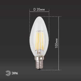 Лампа светодиодная филаментная F-LED B35-11W-840-E14 11Вт B35 свеча 4000К нейтр. бел. E14 Эра Б0046987