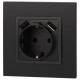 Розетка 16А 250В 2P+E с 2хUSB 5В-3А защ. шторки Elegance антрацит 14-4109-05 ЭРА Б0047871
