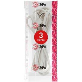 Шнур сетевой с вилкой 3м с заземл. ПВС 3х1.5 бел. U-3x1.5-3m-W ЭРА Б0048708