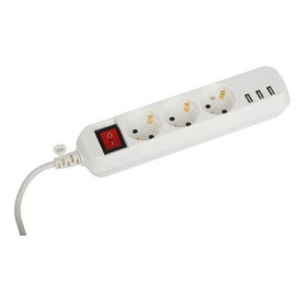 Удлинитель 3х1.5м с заземл. +3xUSBA 10А с выкл. U-3es-1.5m-USB Эра Б0052900