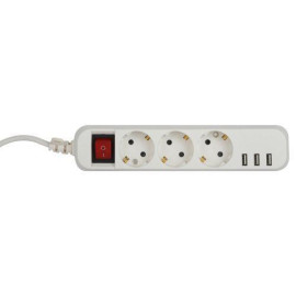 Удлинитель 3х1.5м с заземл. +3xUSBA 10А с выкл. U-3es-1.5m-USB Эра Б0052900