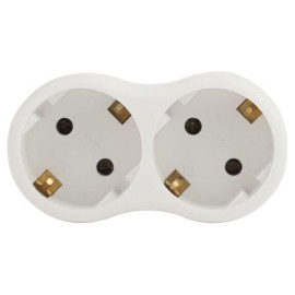 Разветвитель 2-м с заземл. 16А IP20 SPx-2e-W бел. Эра Б0053478