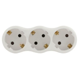 Разветвитель 3-м с заземл. 16А IP20 SPx-3e-W бел. Эра Б0053479