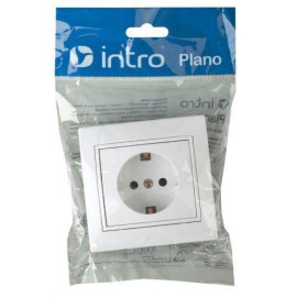 Розетка 1-м СП Plano 1-202-01 16А IP20 250В 2P+E Schuko бел. Intro Б0053874