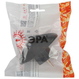 Разветвитель электрический SPx-2-B на 2 розетки без заземл. 10А черн. Эра Б0059720