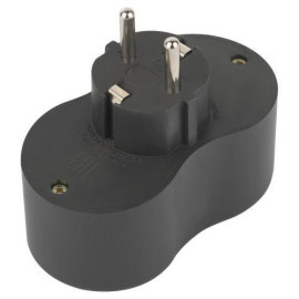 Разветвитель электрический SPx-2e-B на 2 розетки с заземл. 16А черн. Эра Б0059722