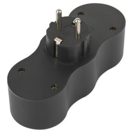 Разветвитель электрический SPx-3e-B на 3 розетки с заземл. 16А черн. Эра Б0059723