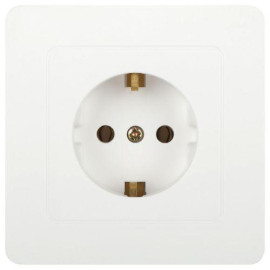 Розетка 1-м СП Style 7-202-01 16А 250В IP20 2P+E Schuko с заземл. бел. Intro Б0060619