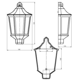 Светильник садово-парковый НБУ 06-60-003 Ника 60Вт черн. бел. основание матов. Эра Б0061158
