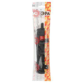 Колодка удлинителя 3-м с заземл. с выключателем черн. KX-3es-B Эра Б0061723