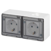 Розетка Эксперт 11-2504-01 2х2P+E гориз. IP55 шторки 16А-250В ОУ бел. Эра Б0063262