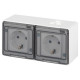 Розетка Эксперт 11-2504-01 2х2P+E гориз. IP55 шторки 16А-250В ОУ бел. Эра Б0063262