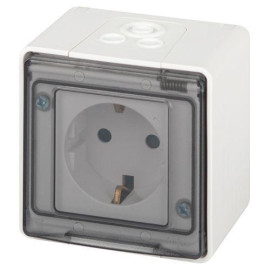 Розетка Эксперт 11-2502-01 2P+E IP55 шторки 16А-250В ОУ бел. Эра Б0063280