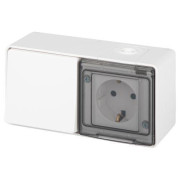 Блок розетка с выключателем Эксперт 11-7501-01 IP55 16А (10AX)-250В ОУ бел. Эра Б0063288