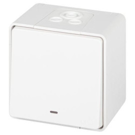 Выключатель Эксперт 11-1502-01 с подсветкой IP55 10АХ-250В ОУ бел. Эра Б0063305