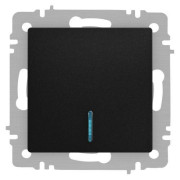 Выключатель 1-кл. СП Accent 6-102-05 10А IP20 250В с подсветкой AL/CU антрацит Intro Б0063475