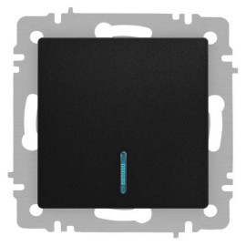 Выключатель 1-кл. СП Accent 6-102-05 10А IP20 250В с подсветкой AL/CU антрацит Intro Б0063475