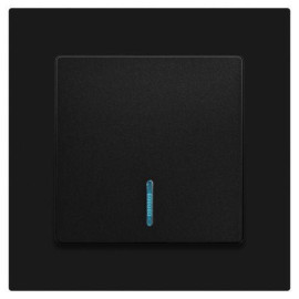 Выключатель 1-кл. СП Accent 6-102-05 10А IP20 250В с подсветкой AL/CU антрацит Intro Б0063475