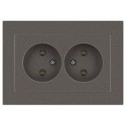 Розетка 2-м СП Accent 6-204-09 16А IP20 250В 2P AL/CU титан Intro Б0063433