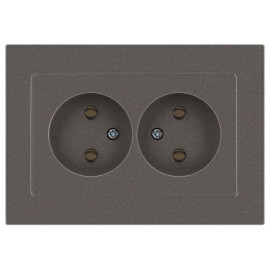 Розетка 2-м СП Accent 6-204-09 16А IP20 250В 2P AL/CU титан Intro Б0063433