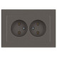 Розетка 2-м СП Accent 6-204-09 16А IP20 250В 2P AL/CU титан Intro Б0063433