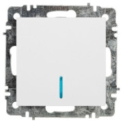 Выключатель 1-кл. СП Accent 6-102-01 10А IP20 250В с подсветкой AL/CU бел. Intro Б0063445