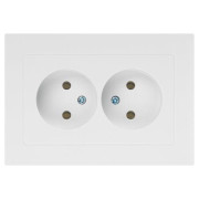 Розетка 2-м СП Accent 6-204-01 16А IP20 250В 2P AL/CU бел. Intro Б0063447