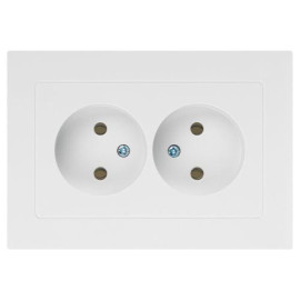 Розетка 2-м СП Accent 6-204-01 16А IP20 250В 2P AL/CU бел. Intro Б0063447