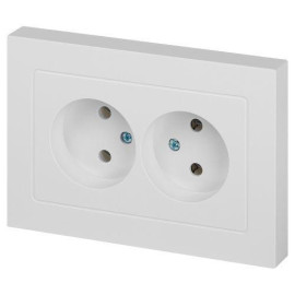 Розетка 2-м СП Accent 6-204-01 16А IP20 250В 2P AL/CU бел. Intro Б0063447