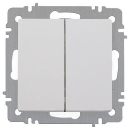 Выключатель 2-кл. СП Accent 6-104-01 10А IP20 250В AL/CU бел. Intro Б0063452