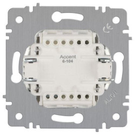 Выключатель 2-кл. СП Accent 6-104-01 10А IP20 250В AL/CU бел. Intro Б0063452