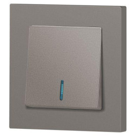 Выключатель 1-кл. СП Accent 6-102-09 10А IP20 250В с подсветкой AL/CU титан Intro Б0063460