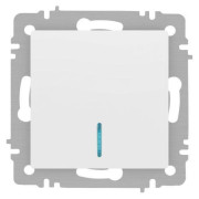 Выключатель 1-кл. СП Accent 6-102-01М 10А IP20 250В с подсветкой AL/CU бел. матов. Intro Б0063466