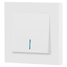 Выключатель 1-кл. СП Accent 6-102-01М 10А IP20 250В с подсветкой AL/CU бел. матов. Intro Б0063466