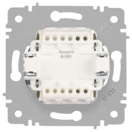 Выключатель 1-кл. СП Accent 6-101-01М 10А IP20 250В AL/CU бел. матов. Intro Б0063468