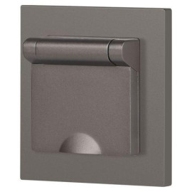 Розетка 1-м СП Accent 6-203-09 16А IP20 250В 2P+E Schuko с крышкой AL/CU титан Intro Б0063471