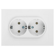 Розетка 2-м СП Accent 6-205-01 16А IP20 250В 2P+E Schuko AL/CU бел. Intro Б0063485
