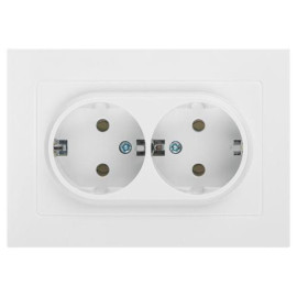 Розетка 2-м СП Accent 6-205-01 16А IP20 250В 2P+E Schuko AL/CU бел. Intro Б0063485